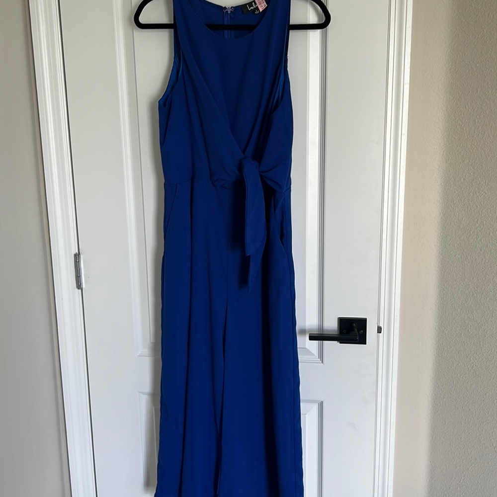 NWOT Royal Blue Tie Front Romper